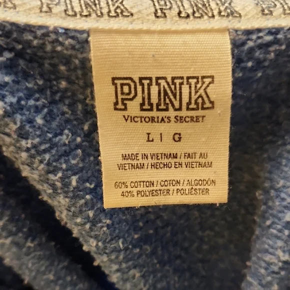 PINK Victoria's Secret Blue Zip-Up Sweater - Picture 2 of 2